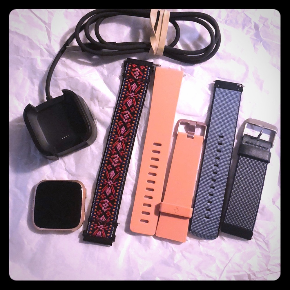 Fitbit Versa ... Rose Gold size large bands